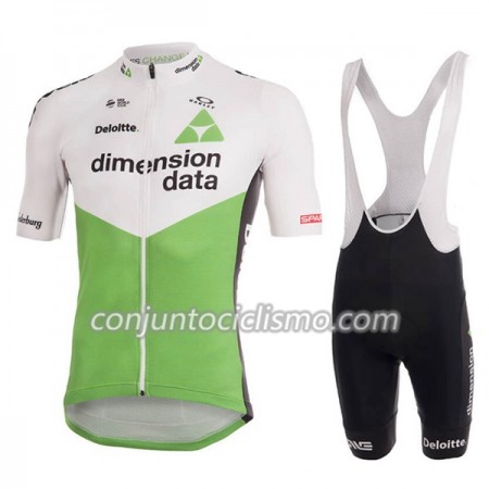 Conjunto Maillot + Culotte Corto con tirantes 2018 Dimension Data Mujer N001